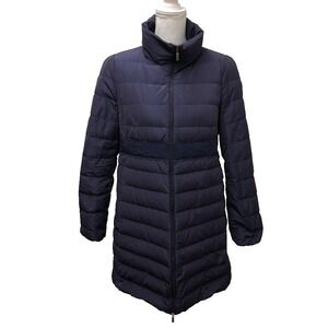 Moncler Sologne Giubbotto Puffer Coat Womens 4 Purple Mid Length Gorpcore